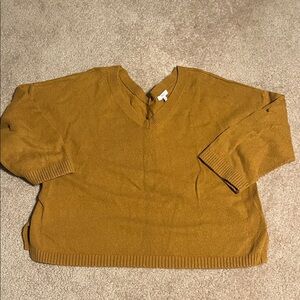 Madewell Women's V-Neck Sweater in Mustard